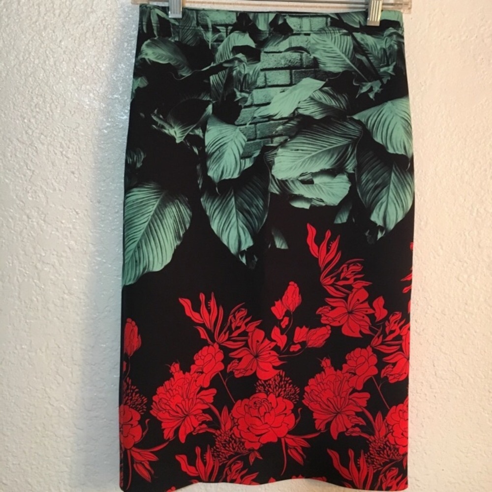 Clover Canyon Graphic Print Neoprene Pencil Skirt